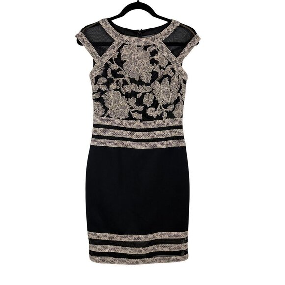 chinese dress ladies Tadashi Shoji CHR25361L Black Nude 4 sale – The Dress Outlet main image 1